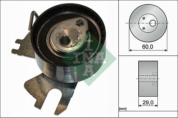 INA 531 0839 10 - Spriegotājrullītis, Gāzu sadales mehānisma piedziņas siksna www.autospares.lv