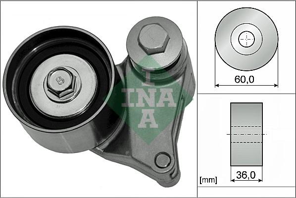 INA 531 0875 10 - Spriegotājrullītis, Gāzu sadales mehānisma piedziņas siksna www.autospares.lv