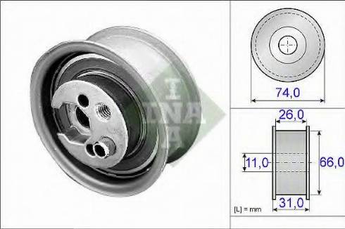 INA 531 0333 20 - Spriegotājrullītis, Gāzu sadales mehānisma piedziņas siksna www.autospares.lv