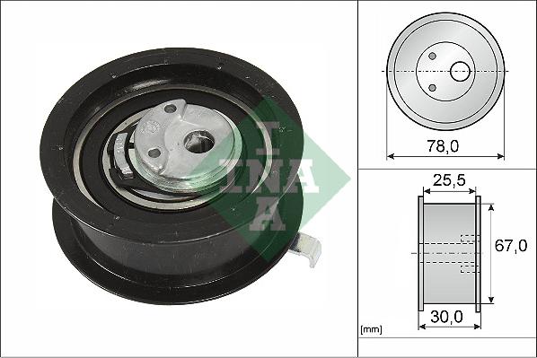 INA 531 0251 30 - Spriegotājrullītis, Gāzu sadales mehānisma piedziņas siksna autospares.lv