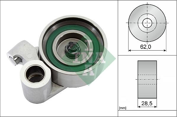 INA 531 0215 20 - Spriegotājrullītis, Gāzu sadales mehānisma piedziņas siksna www.autospares.lv