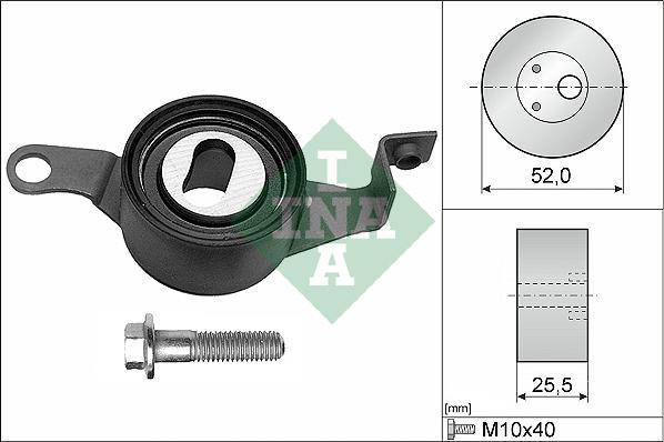 INA 531 0225 10 - Spriegotājrullītis, Gāzu sadales mehānisma piedziņas siksna autospares.lv