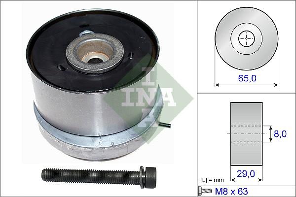 INA 531 0779 10 - Spriegotājrullītis, Gāzu sadales mehānisma piedziņas siksna www.autospares.lv