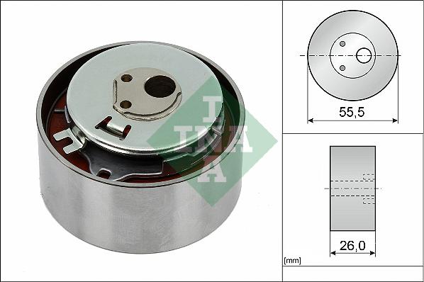 INA 531 0778 10 - Spriegotājrullītis, Gāzu sadales mehānisma piedziņas siksna www.autospares.lv