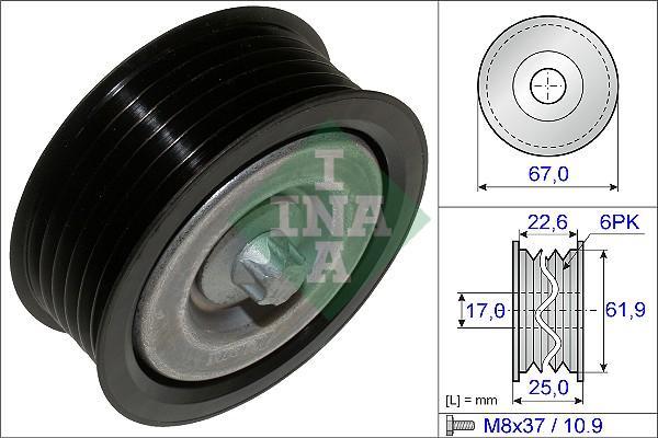 INA 532 0526 10 - Ролик, поликлиновый ремень www.autospares.lv