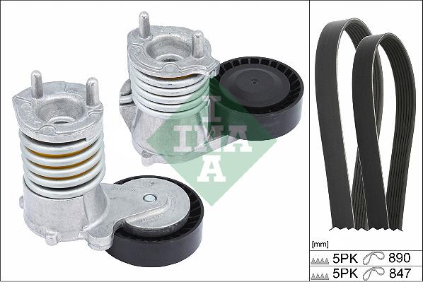 INA 529 0490 10 - Поликлиновый ременный комплект www.autospares.lv