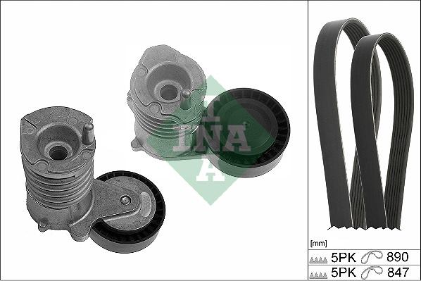 INA 529 0492 10 - Поликлиновый ременный комплект www.autospares.lv