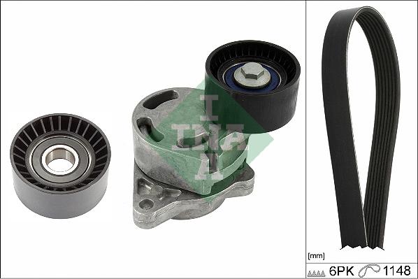 INA 529 0407 10 - Поликлиновый ременный комплект www.autospares.lv