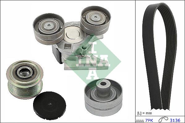 INA 529 0502 20 - Поликлиновый ременный комплект www.autospares.lv