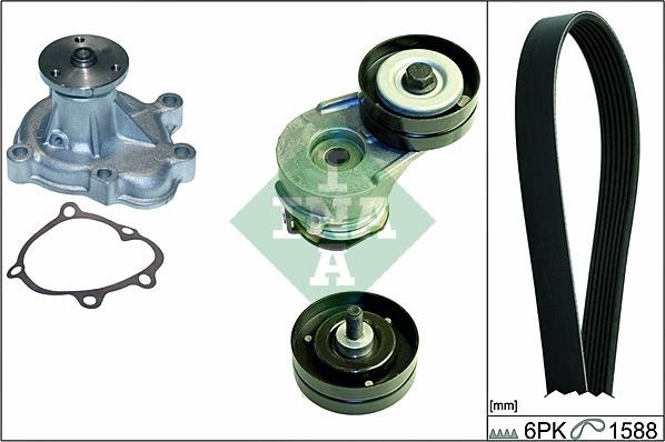 INA 529 0056 30 - Water Pump + V-Ribbed Belt Set www.autospares.lv