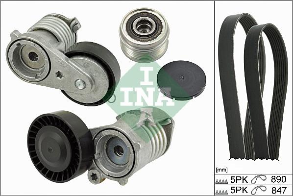 INA 529 0130 10 - Ķīļrievu siksnu komplekts www.autospares.lv