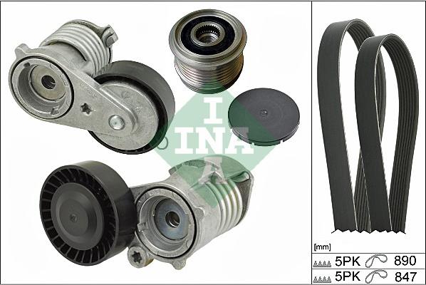 INA 529 0129 10 - V-Ribbed Belt Set www.autospares.lv