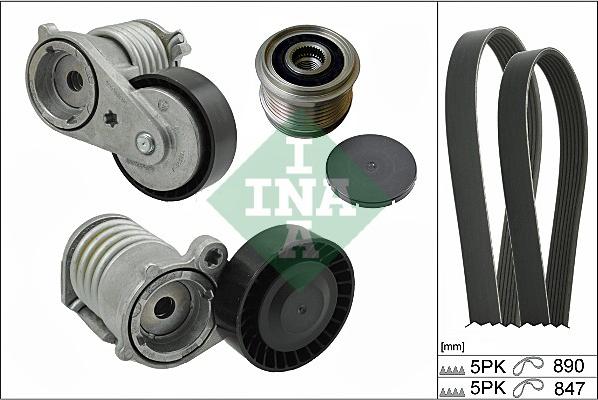 INA 529 0122 10 - V-Ribbed Belt Set www.autospares.lv