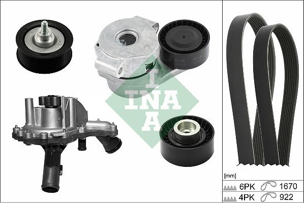 INA 529 0301 30 - Water Pump + V-Ribbed Belt Set www.autospares.lv