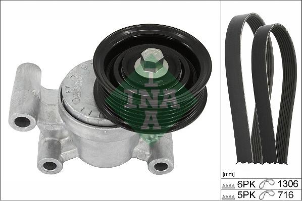 INA 529 0381 10 - Поликлиновый ременный комплект www.autospares.lv