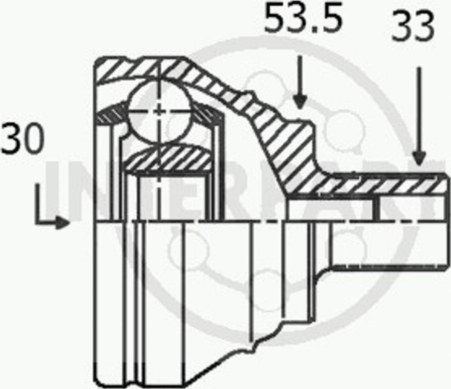 InterParts OJ1604 - Šarnīru komplekts, Piedziņas vārpsta autospares.lv