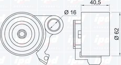 IPD 14-0959 - Spriegotājrullītis, Gāzu sadales mehānisma piedziņas siksna www.autospares.lv