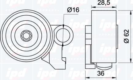 IPD 14-0953 - Spriegotājrullītis, Gāzu sadales mehānisma piedziņas siksna www.autospares.lv