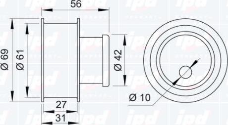 IPD 14-0905 - Spriegotājrullītis, Gāzu sadales mehānisma piedziņas siksna www.autospares.lv