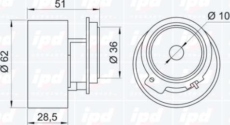 IPD 14-0554 - Spriegotājrullītis, Gāzu sadales mehānisma piedziņas siksna www.autospares.lv