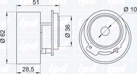 IPD 14-0553 - Spriegotājrullītis, Gāzu sadales mehānisma piedziņas siksna autospares.lv