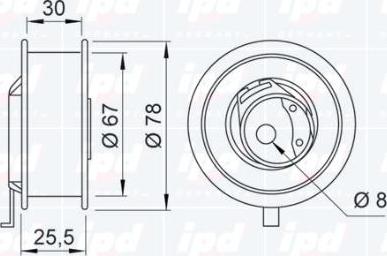 IPD 14-0658 - Spriegotājrullītis, Gāzu sadales mehānisma piedziņas siksna www.autospares.lv