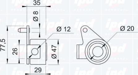 IPD 14-0600 - Spriegotājrullītis, Gāzu sadales mehānisma piedziņas siksna www.autospares.lv