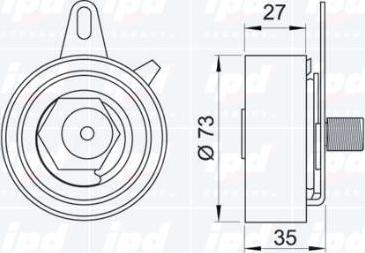 IPD 14-0047 - Натяжной ролик, зубчатый ремень ГРМ www.autospares.lv