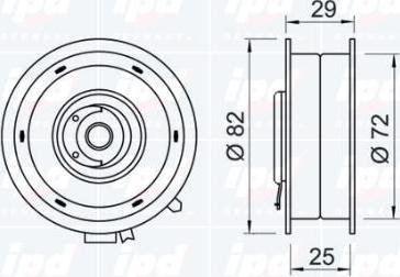 IPD 14-0080 - Spriegotājrullītis, Gāzu sadales mehānisma piedziņas siksna www.autospares.lv