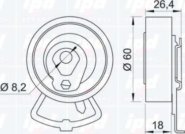 IPD 14-0030 - Spriegotājrullītis, Gāzu sadales mehānisma piedziņas siksna autospares.lv