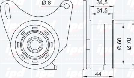 IPD 14-0198 - Spriegotājrullītis, Gāzu sadales mehānisma piedziņas siksna www.autospares.lv