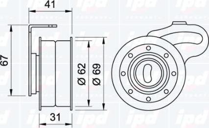 IPD 14-0803 - Spriegotājrullītis, Gāzu sadales mehānisma piedziņas siksna www.autospares.lv