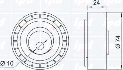 IPD 14-0881 - Spriegotājrullītis, Gāzu sadales mehānisma piedziņas siksna www.autospares.lv