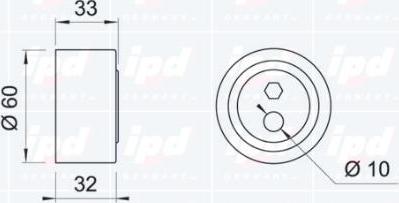 IPD 14-0201 - Натяжной ролик, зубчатый ремень ГРМ www.autospares.lv