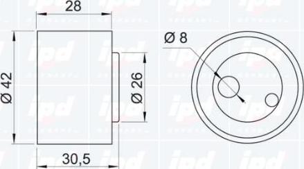 IPD 14-0232 - Spriegotājrullītis, Gāzu sadales mehānisma piedziņas siksna www.autospares.lv