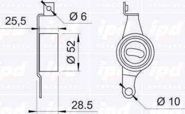 IPD 14-0796 - Spriegotājrullītis, Gāzu sadales mehānisma piedziņas siksna autospares.lv