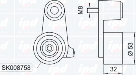 IPD 14-0767 - Spriegotājrullītis, Gāzu sadales mehānisma piedziņas siksna www.autospares.lv