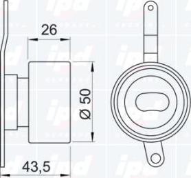 IPD 14-0702 - Spriegotājrullītis, Gāzu sadales mehānisma piedziņas siksna www.autospares.lv