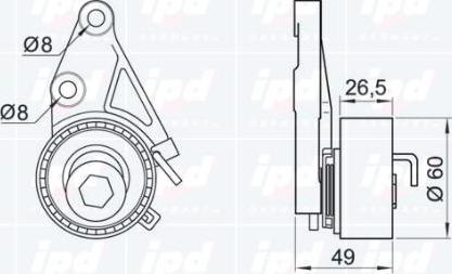 IPD 14-0770 - Spriegotājrullītis, Gāzu sadales mehānisma piedziņas siksna www.autospares.lv