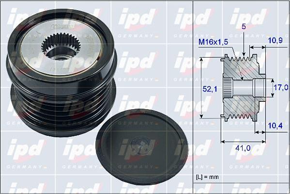 IPD 15-4035 - Piedziņas skriemelis, Ģenerators www.autospares.lv