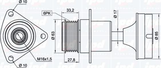 IPD 15-3499 - Piedziņas skriemelis, Ģenerators www.autospares.lv