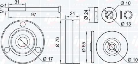 IPD 15-3465 - Pulley, v-ribbed belt www.autospares.lv