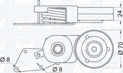 IPD 15-3166 - Натяжитель, поликлиновый ремень www.autospares.lv