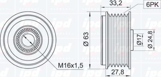 IPD 15-3189 - Piedziņas skriemelis, Ģenerators www.autospares.lv