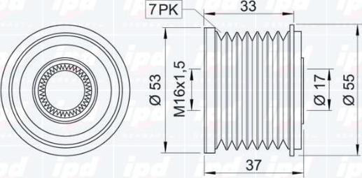 IPD 15-3188 - Piedziņas skriemelis, Ģenerators www.autospares.lv