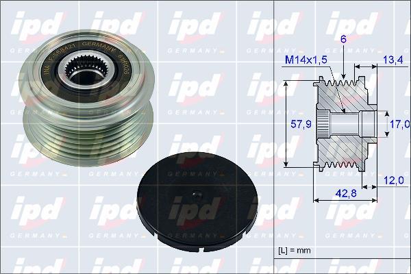 IPD 15-3892 - Piedziņas skriemelis, Ģenerators www.autospares.lv