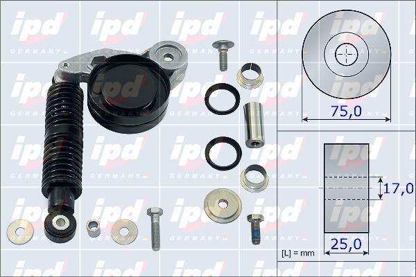 IPD 15-3862 - Remkomplekts, Spriegotājlīste-Ķīļrievu siksna autospares.lv