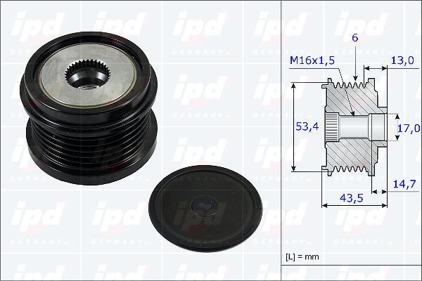 IPD 15-3805 - Piedziņas skriemelis, Ģenerators autospares.lv