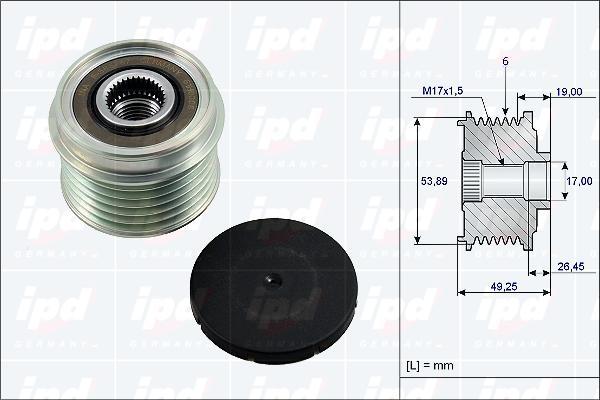 IPD 15-3813 - Piedziņas skriemelis, Ģenerators autospares.lv