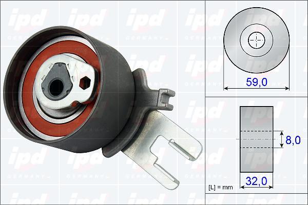 IPD 15-3820 - Spriegotājrullītis, Gāzu sadales mehānisma piedziņas siksna www.autospares.lv